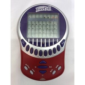 Radica Big Screen Free Cell Vintage 2003 Handheld Game TESTED WORKS Red/Purple
